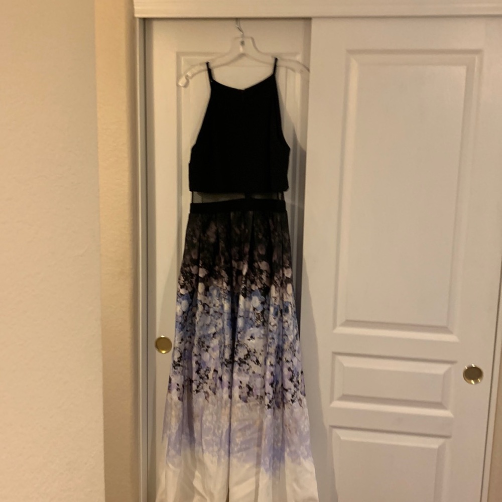 Betsy and Adam Blk/ Floral gown Size 12